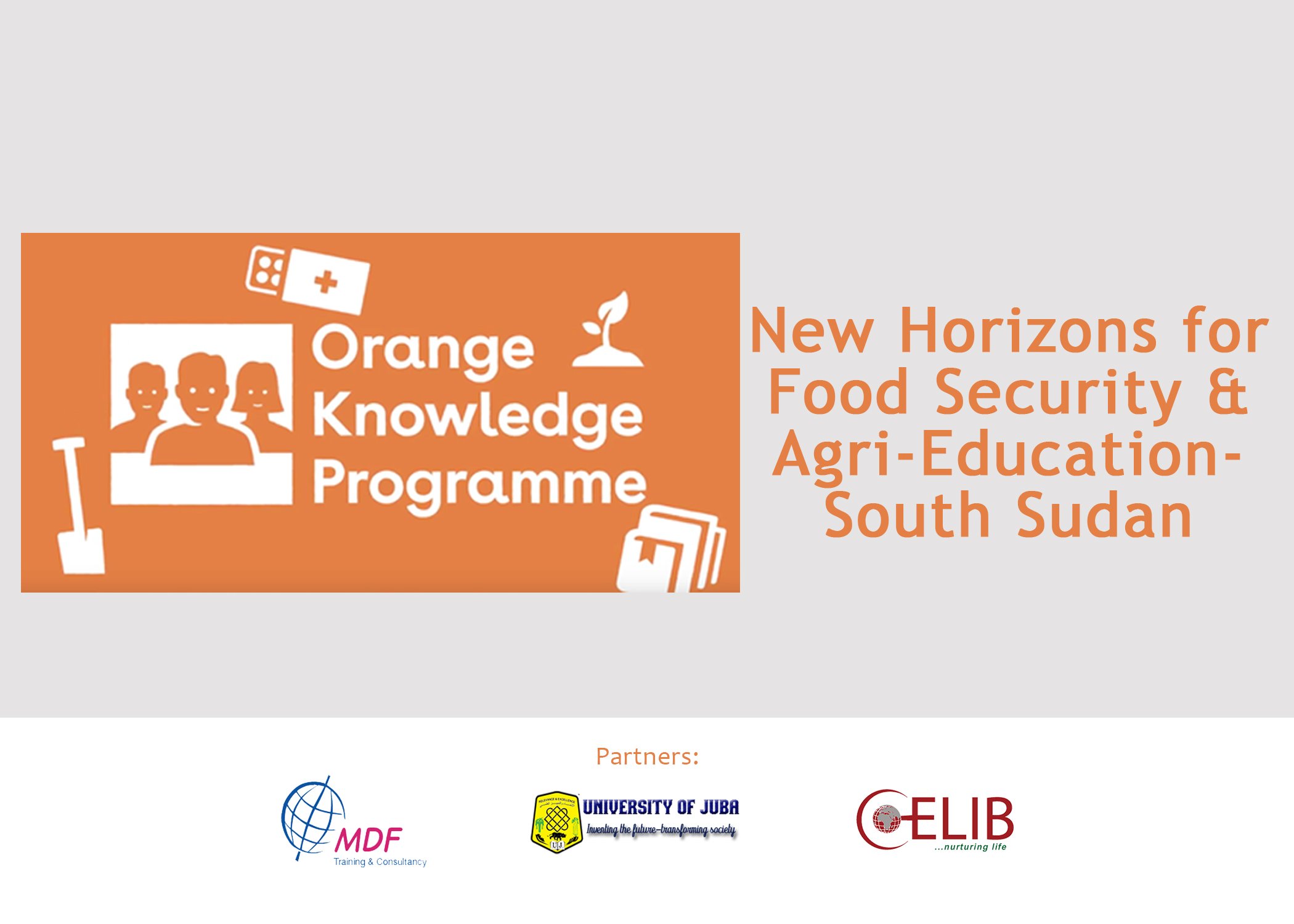 New horizon for Food Security and Agri-education in Southern Sudan